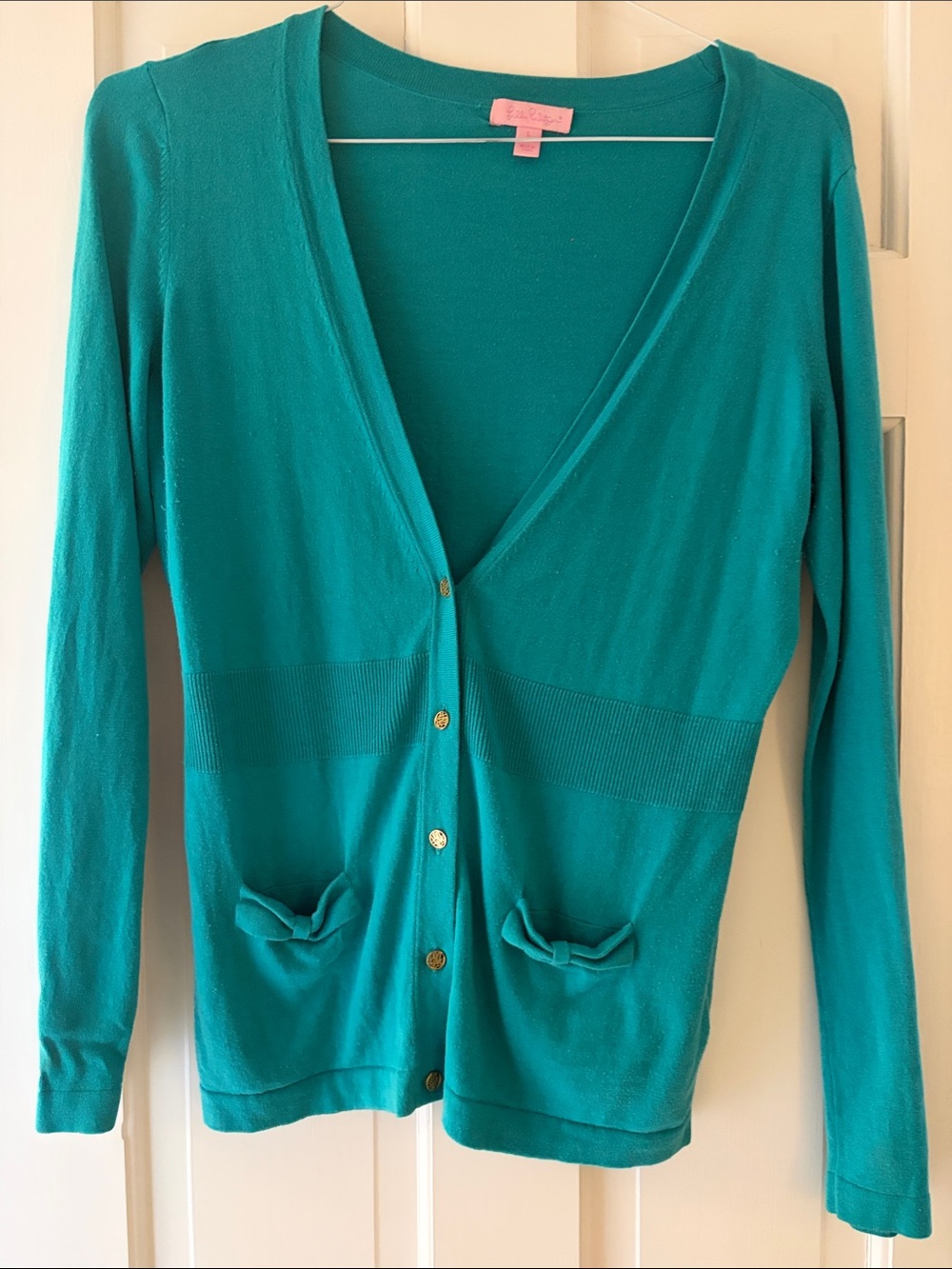 Lilly Pulitzer Teal Button-Front V-Neck Cardigan